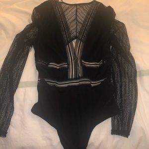 Lulus black and sheer bodysuit